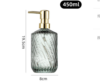 Amazon 400ml botella de champú de vidrio transparente diamante desinfectante de manos botella de jabón líquido de baño botella de vidrio