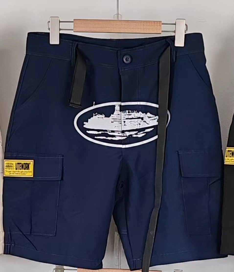 Retro americano de alta calle de bolsillo crucero impresión de herramientas pantalones cortos hombres marca de moda de verano pantalones cortos de herramientas sueltos hombres