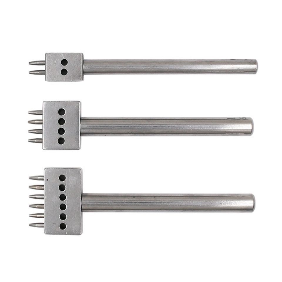 DIY herramientas de cuero negro fila de perforación agujero redondo fila redonda perforación fila blanca punzonado Fabricación de cuero costura punzonado fila recta punzonado