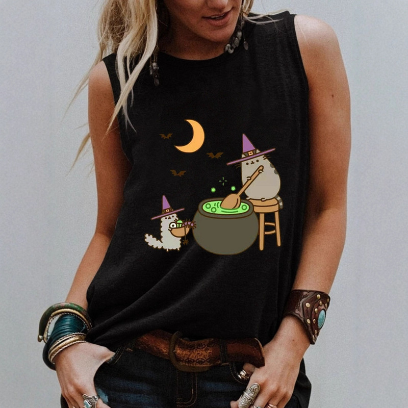Amazon Aliexpress St. Patrick's Day Cross-Border Full-Print Clover Round Neck Loose Top Sleeveless T-Shirt Dropshipping
