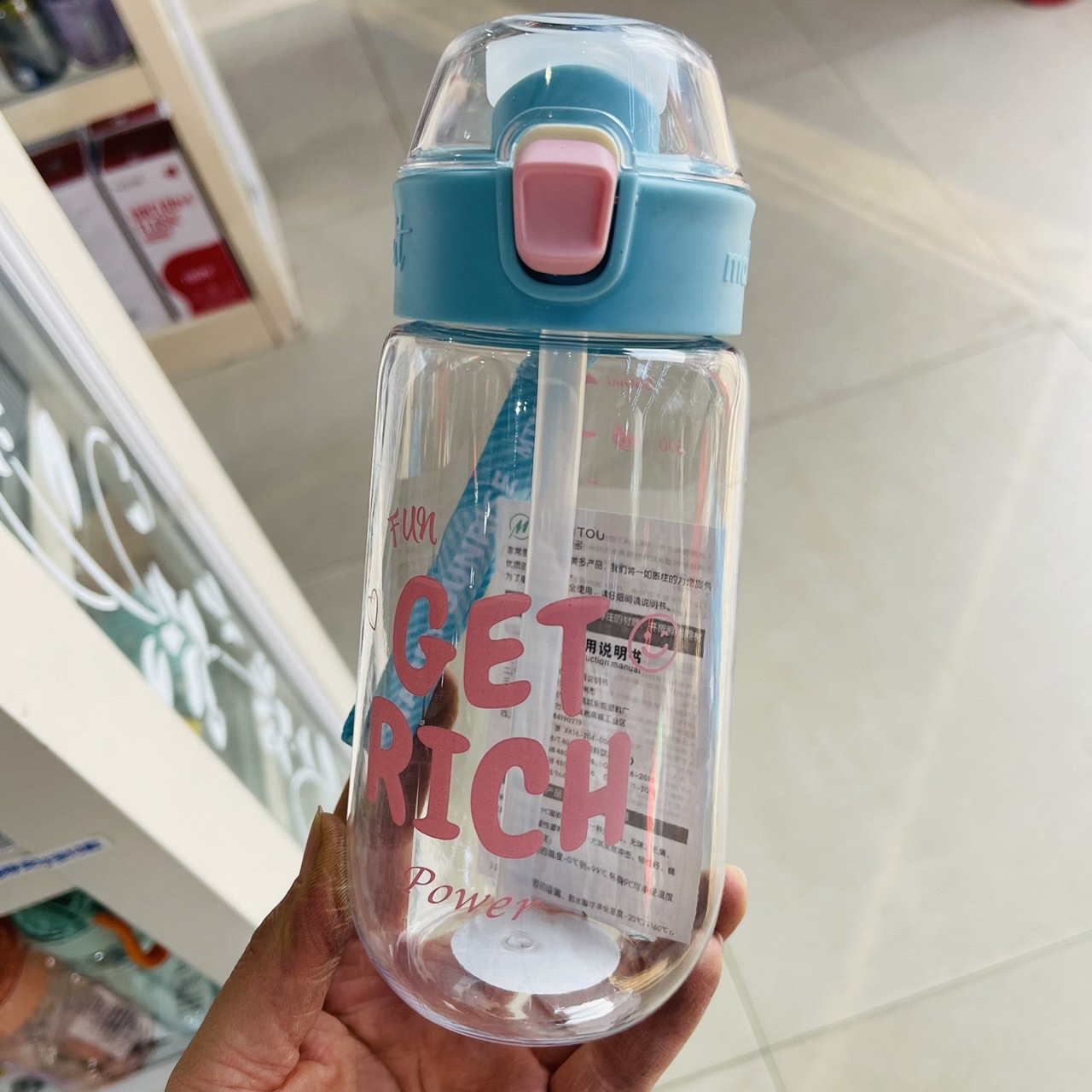 Dormido alumno portátil hervidor de agua bebida directa con taza de paja 660ml copas caseras tazas de agua inglesas tazas de plástico