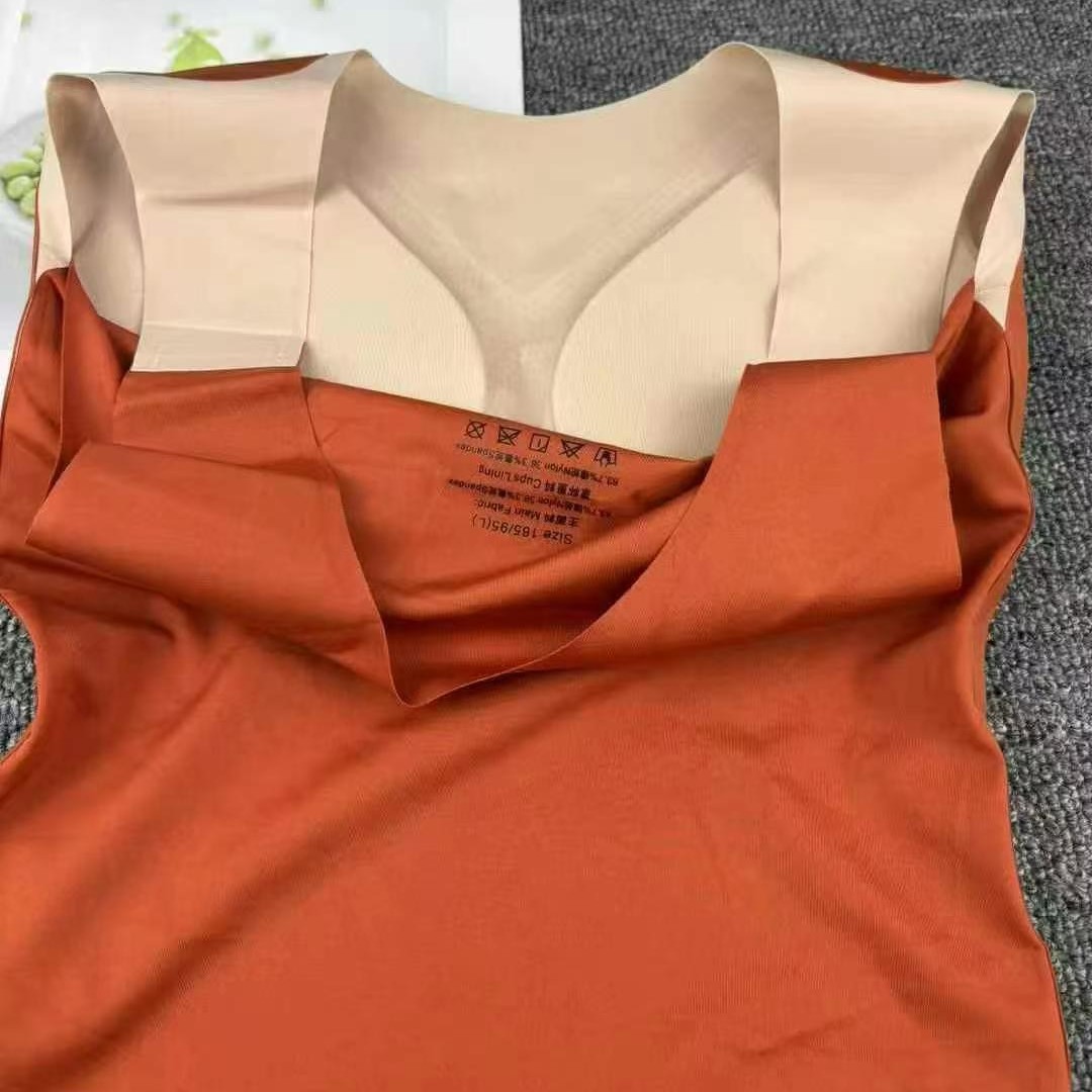 9895 # nueva temporada delgada chaleco largo sexy con ropa interior base con cojín de pecho fijo sin marcas en el uso exterior