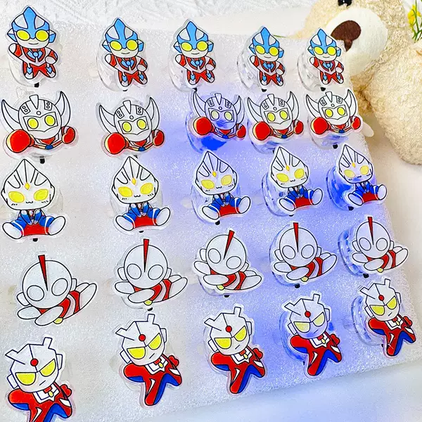 Children's Cartoon Ring Ultraman Glowing Ring Acrylic Boys' Glowing Ring Fun Finger Ring Finger Light