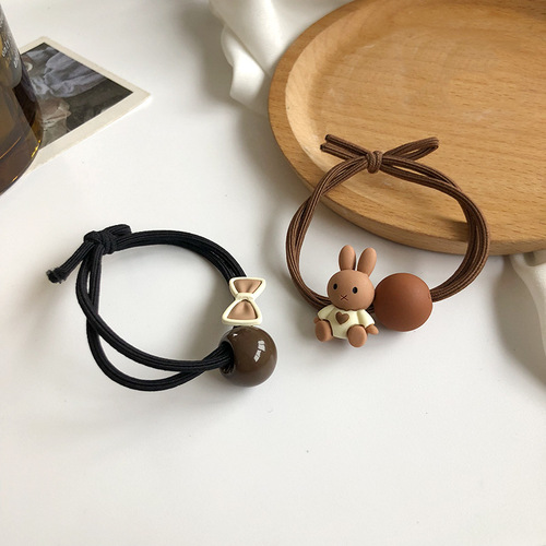 Bear headband Korean ins girl heart hair band Mori girl elastic hair tie rubber band adult cute headdress for women
