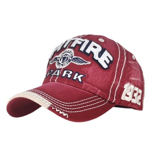 Cross-Border Popular Spark Letter Washed Cotton Baseball Cap for Men and Women with Letter Embroidered Peaked Cap Sun Protection Hat