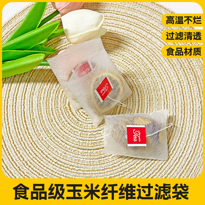 使い捨てトウモロコシ繊維ティーバッグ熱シール平ポケットラベル付き花茶袋食品級三角ティーバッグ袋|undefined
