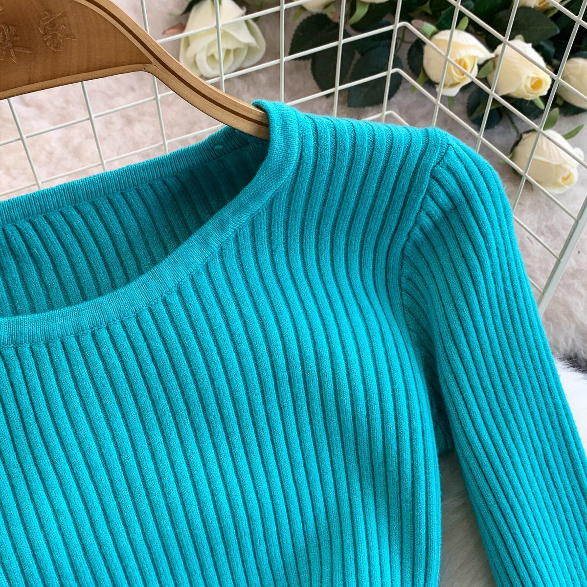 Women's Ribbed Sweater Dress Midi Slimming Knit Dress For Women_voghion.com