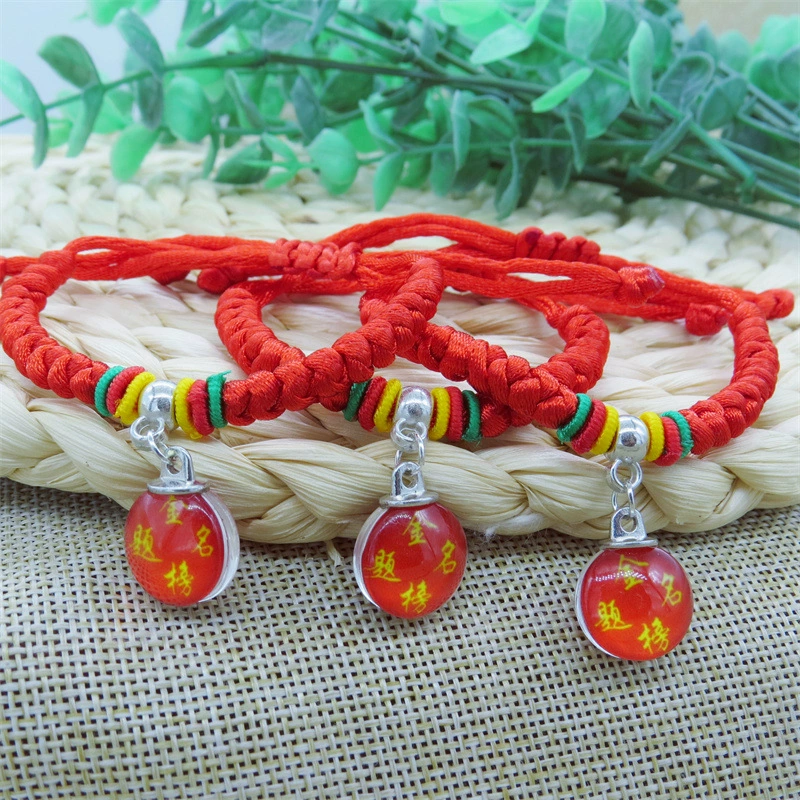Студенты должны сдать экзаменационный Браслет красная веревка, чтобы быть № 1 имитация красного агата надпись горячее тиснение старшая школа вступительный экзамен Благословение браслет