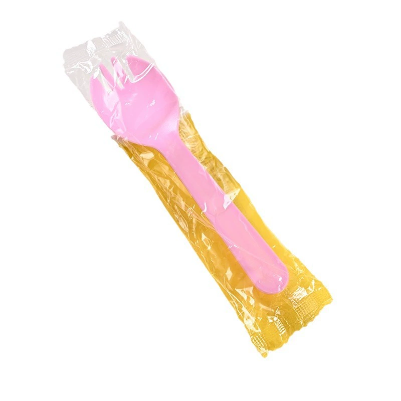 Plastic disposable spoon, fruit fork, dessert pack for ice cream, increased thickness