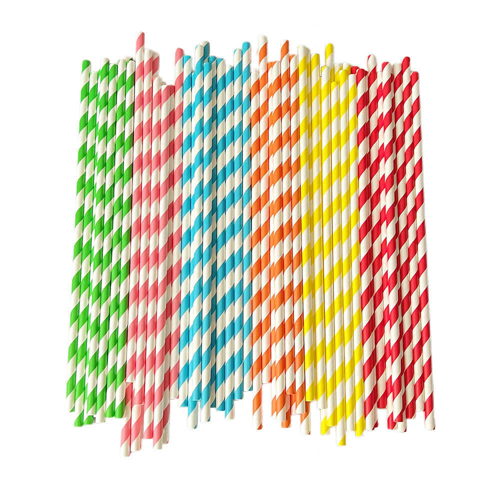 Nuevo producto 25cm alargado mano paja de papel desechable degradable paja de postre pastel fiesta paja decoración