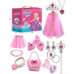 クロスボーダーの新商品の王女のままごとのアクセサリの女の子の魔法の棒の王冠の水晶の靴のネックレスのアクセサリのセット
