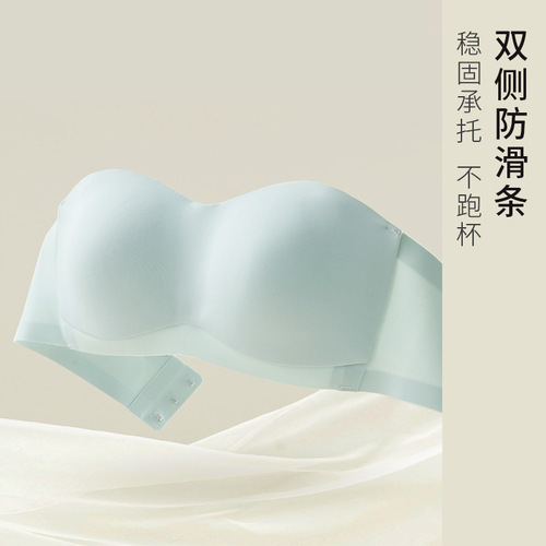 Seamless underwear for women with small breasts, push-up strapless bra, summer thin, non-slip, non-empty cup, no rims, beautiful back tube top