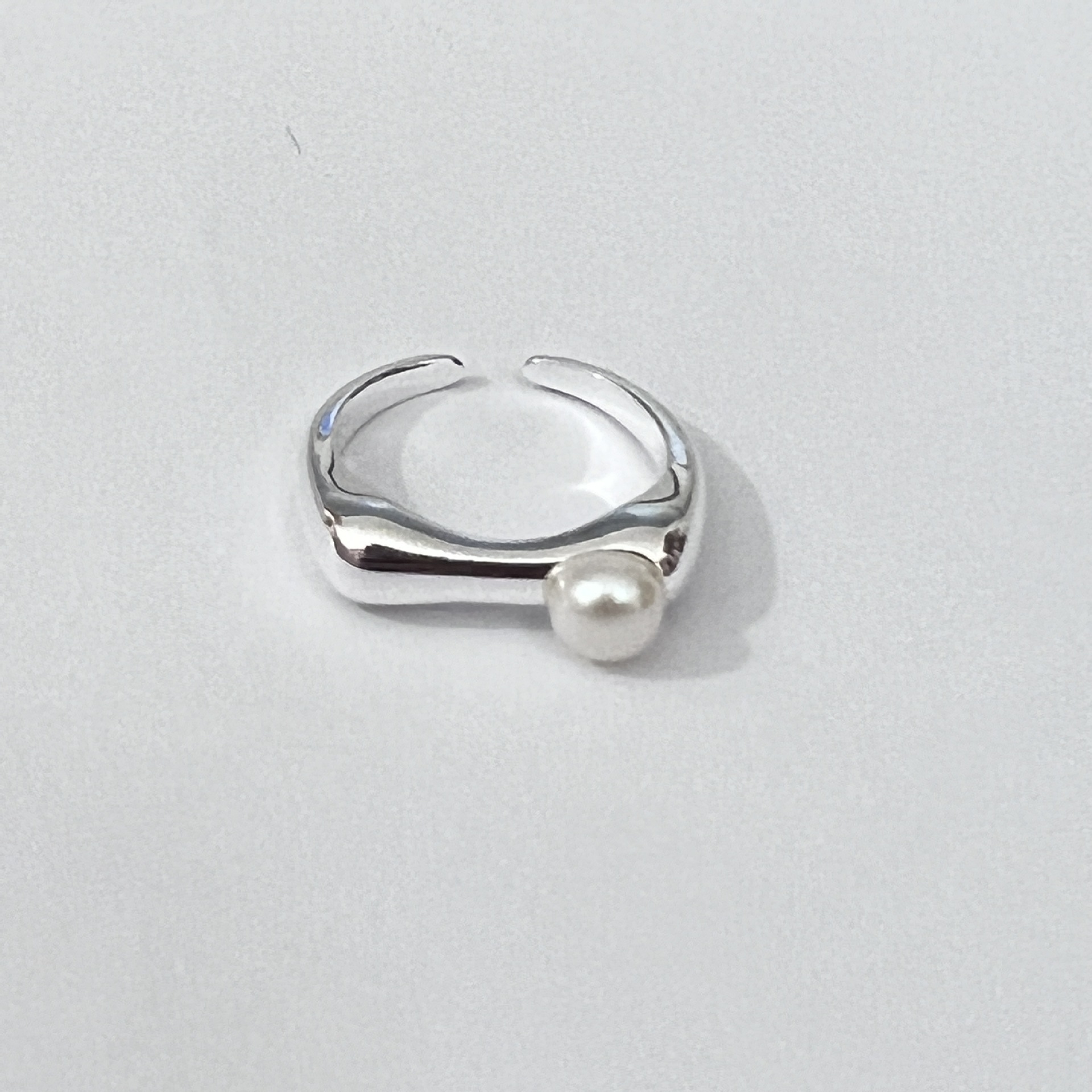Fashion Geometric Sterling Silver Plating Pearl Open Ring