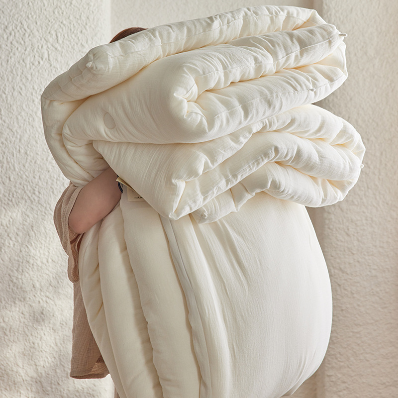 Class A Pure White Cotton Fog Sense Yarn Silk Protein Quilt Mother and Infant Grade Soft Skin-friendly Four Seasonal Quilt Core