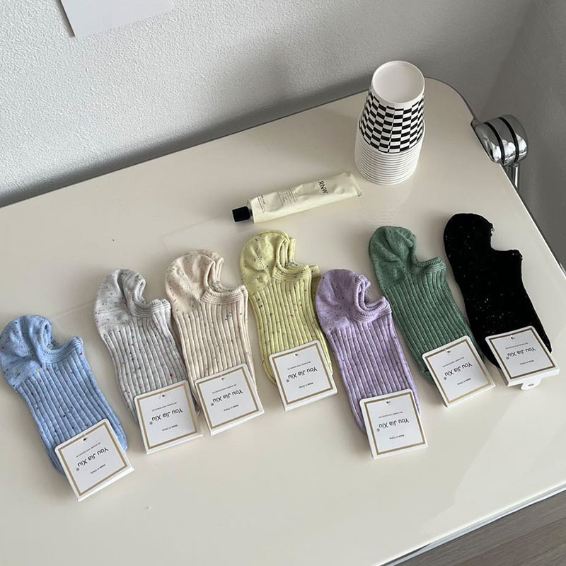 Idea Sand Boat Socks Women's Spring and Summer Thin Korean ins Trendy Short Tube Low-top Non-slip Color Socks