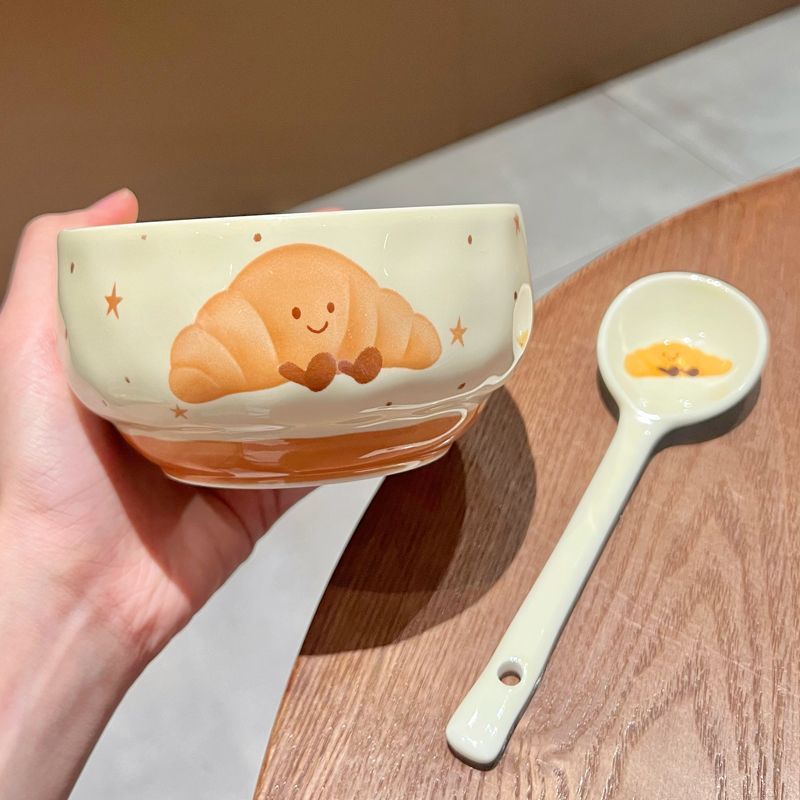 Fruit Croissant 4.65 inches [Croissant] Rice Bowl + Exclusive Spoon
