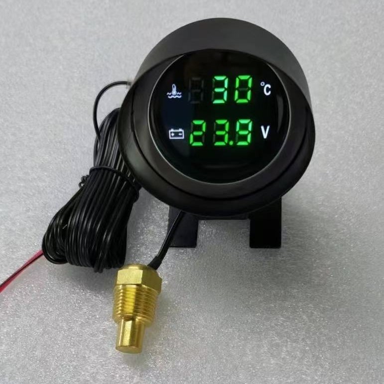 跨境12V24V通用汽车轿车货车改装水温电压组合圆形炮式款仪表验电|undefined