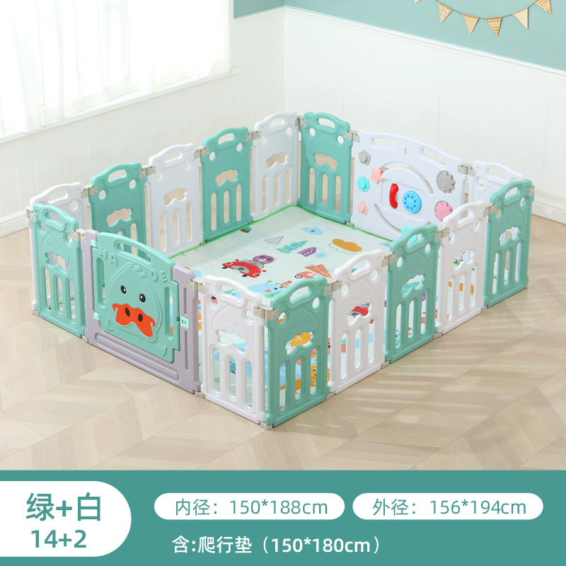 2+14+crawling pad green white