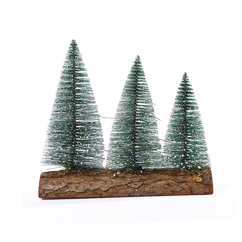 Decoraciones de árbol de Navidad de escritorio personalizadas Mini árbol de Navidad con iluminación de escena decorativa de atmósfera de vacaciones