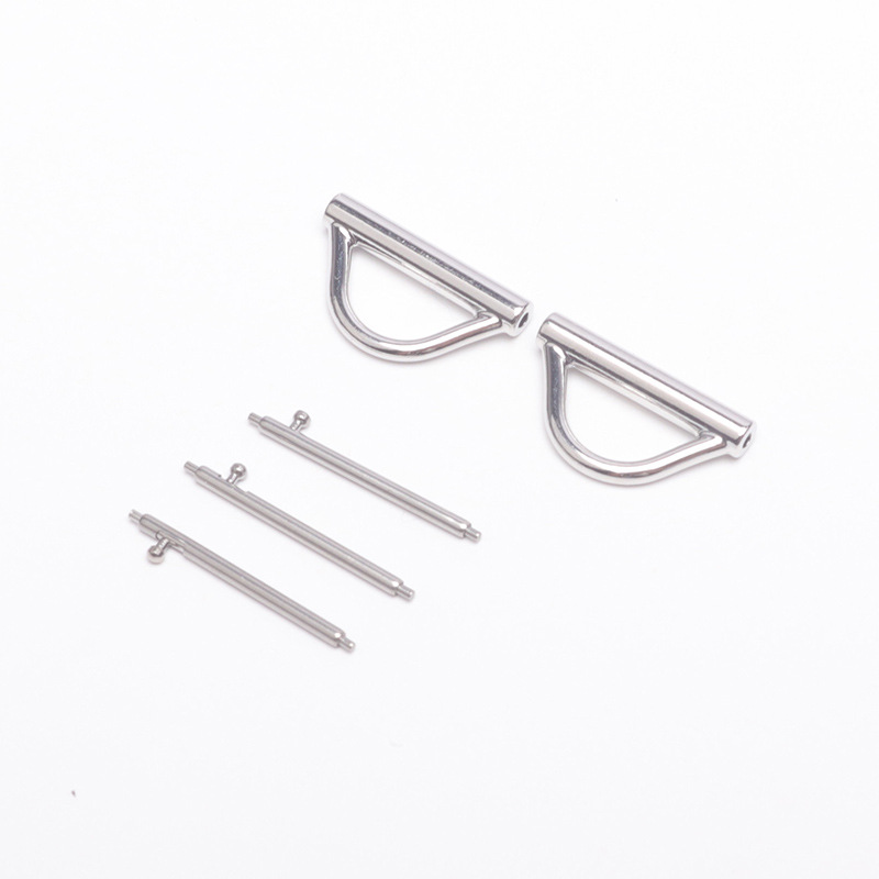[Phong cách đơn giản với dây bện khóa chữ D] Bạc / Giao diện 18mm (kèm kim tháo nhanh)