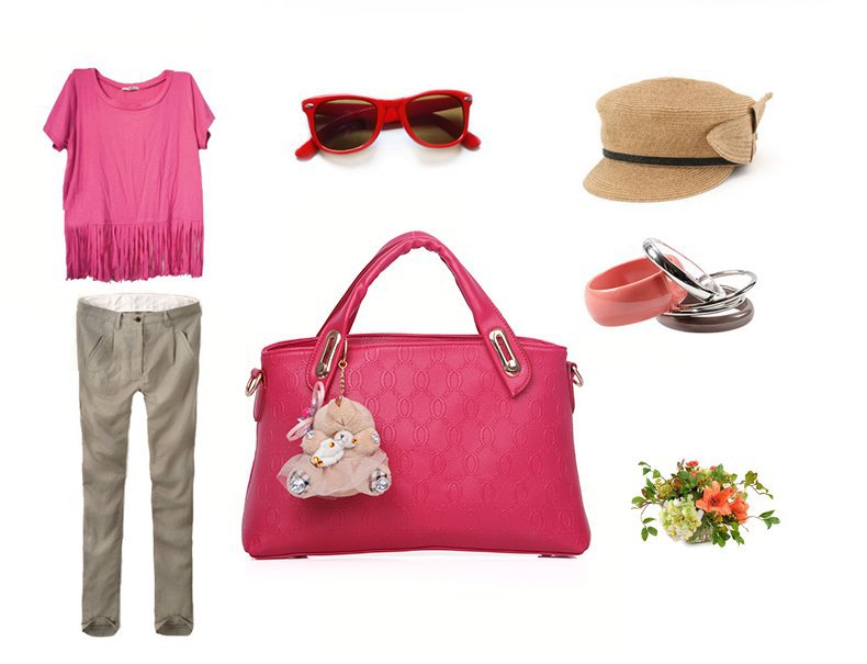 New Bear four-piece set, European and American trend women's single-shoulder bag, crossbody and hand-carry bag, cross-border one-piece delivery worldwide undefined