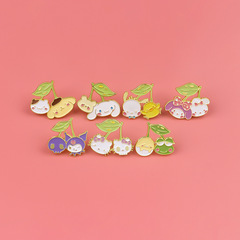 水果狀貓咪兔子不規則胸針徽章服裝背包飾品配飾跨境熱銷合金胸章