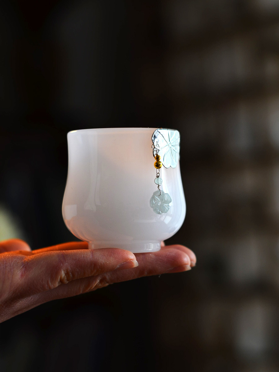 BB4C批發中式簡約茶杯琉璃主人杯單杯玉瓷品茗杯可愛少女系純