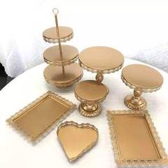 European multi-layer cake stand set Nordic wedding banquet dessert pastry display island tray birthday dinner plating