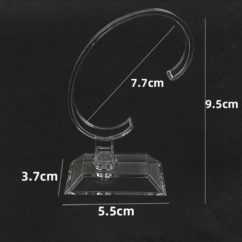 Reloj acrílico transparente estante de exhibición C-ring bracket mostrador estante de exhibición brazalete accesorios de exhibición tamaño