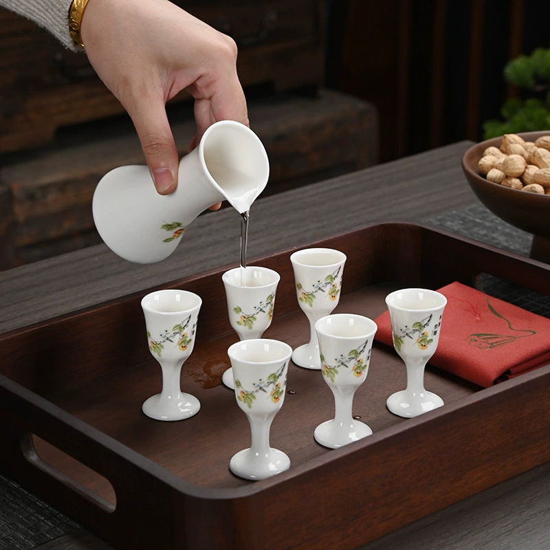 Glass set, Japanese ceramic wine dispenser for home use, gift box, Chinese style