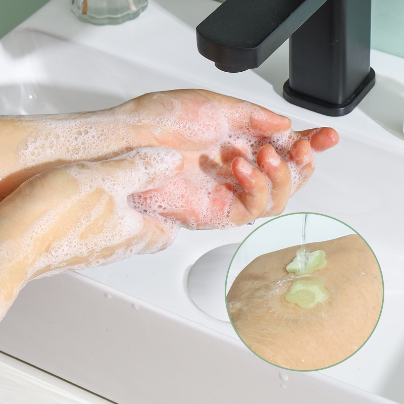 Jabón de mano portátil pieza de lavado de papel estudiante niños desechables de viaje de mano mini pétalo pieza de jabón en caja