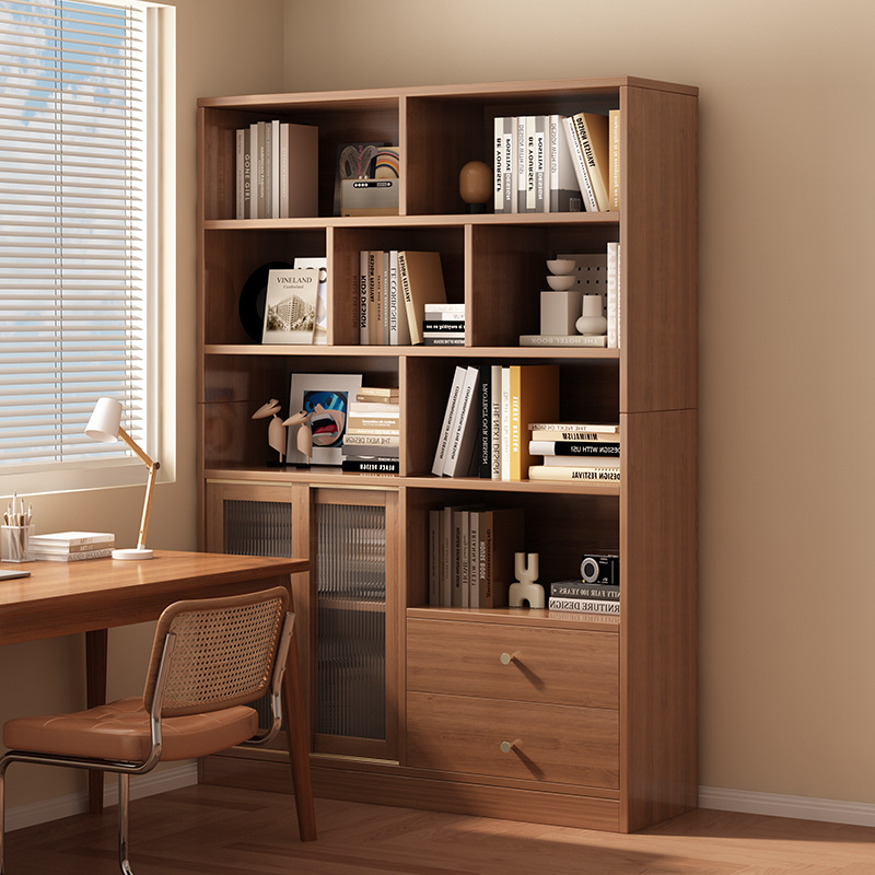 Gabinete de almacenamiento de estante de piso de estante de salón Gabinete de almacenamiento de pared doméstico con puerta de armario Gabinete de almacenamiento Gabinete de exhibición integrado