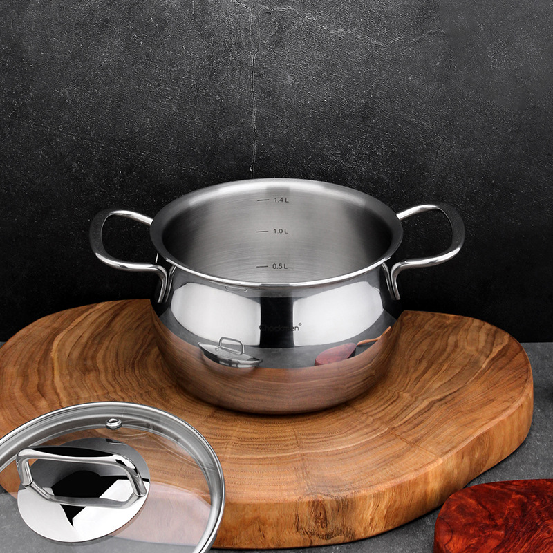 Chockmen Zhuo Deming 18 / 10 acero inoxidable 12 - 14cm cocina de leche cocina de alimentos suplementarios para una persona