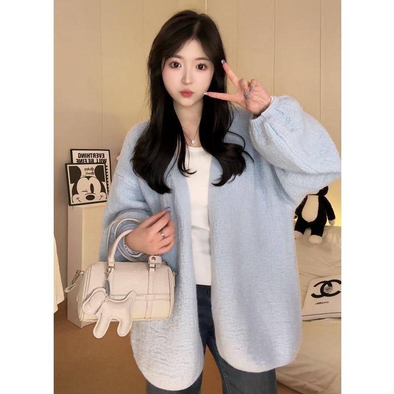 2026 Autumn/Winter New Women's Sweater Coat Knitted Cardigan with Bark Pattern Craftsmanship, Casual Loose Long-Sleeve Top 2026 Autumn/Winter New Women's Sweater Coat Knitted Cardigan with Bark Pattern Craftsmanship, Casual Loose Long-Sleeve Top