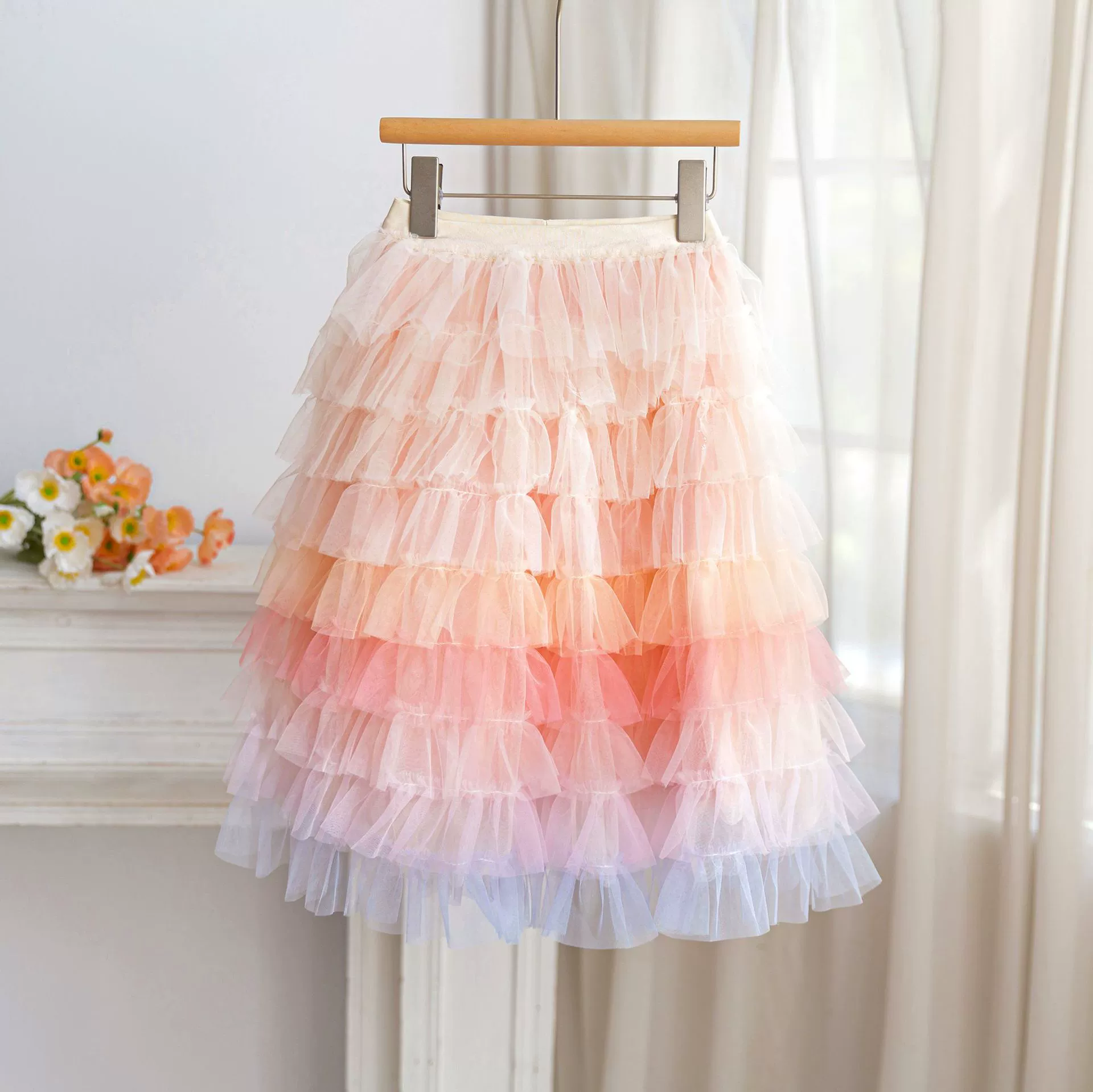 Новая детская юбка для девочек радуга юбка торт юбка трансграничная сетка пряжа юбка день рождения принцессы юбка шоу юбка юбка юбка талия