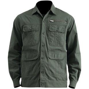 Summer Pure Cotton Thin Work Clothes suit Wear-resistant Dirty-resistant Welding Anti-scalding Long Sleeve Tooling Machine Repair Auto Repair Work Protection Clothes