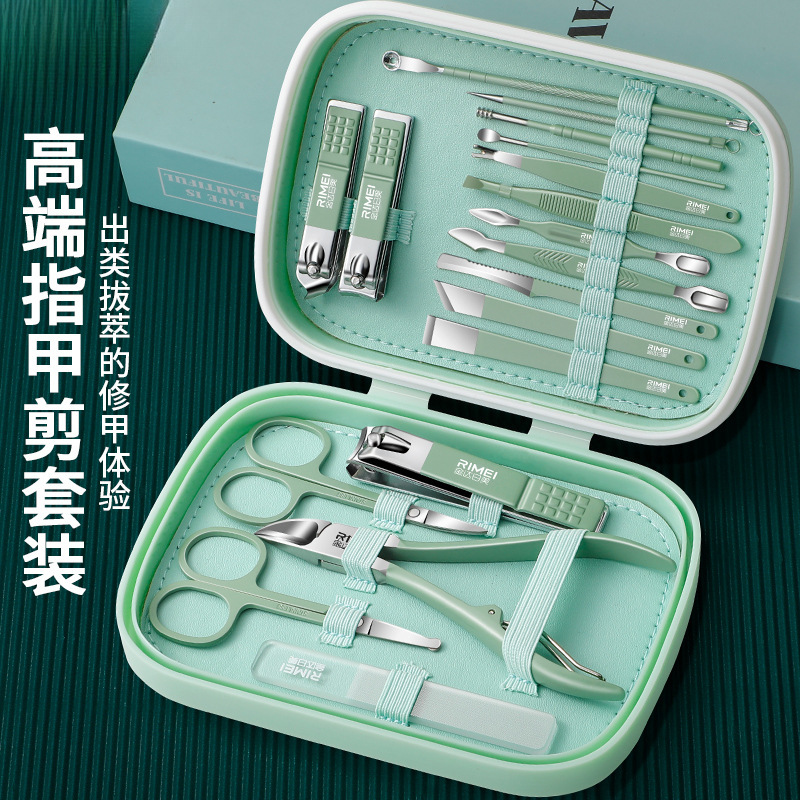 Kit de cuchillo de uñas para hombres y mujeres de pedicura de uñas muertas para el hogar de uñas 18 piezas al por mayor Jinda Rimei
