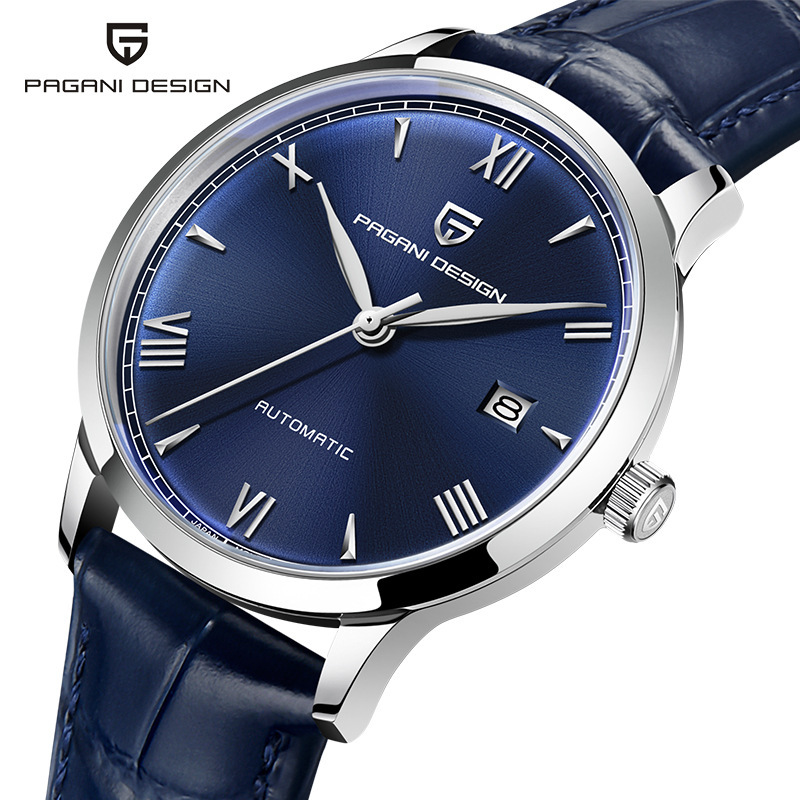 Bojiani Pagani reloj para hombre reloj mecánico automático Correa impermeable de acero inoxidable Reloj simple de negocios 1759