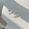 Silver needle, fresh earrings from pearl, silver 925 sample, french style, simple and elegant design, wholesale
