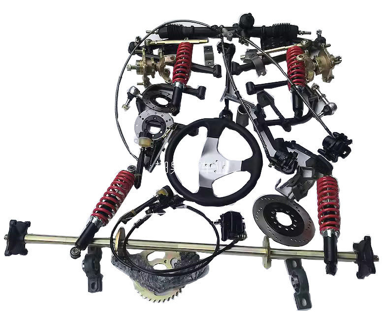 Modified electric four-wheel kart front and rear suspension accessories, beach buggy front axle, rear axle, brakes, steering