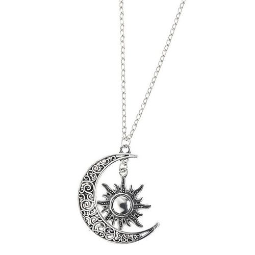 Euramerican Movie Ice and Fire Song Life's Moon, Sun, and Stars Hollow Long Necklace for Men and Women