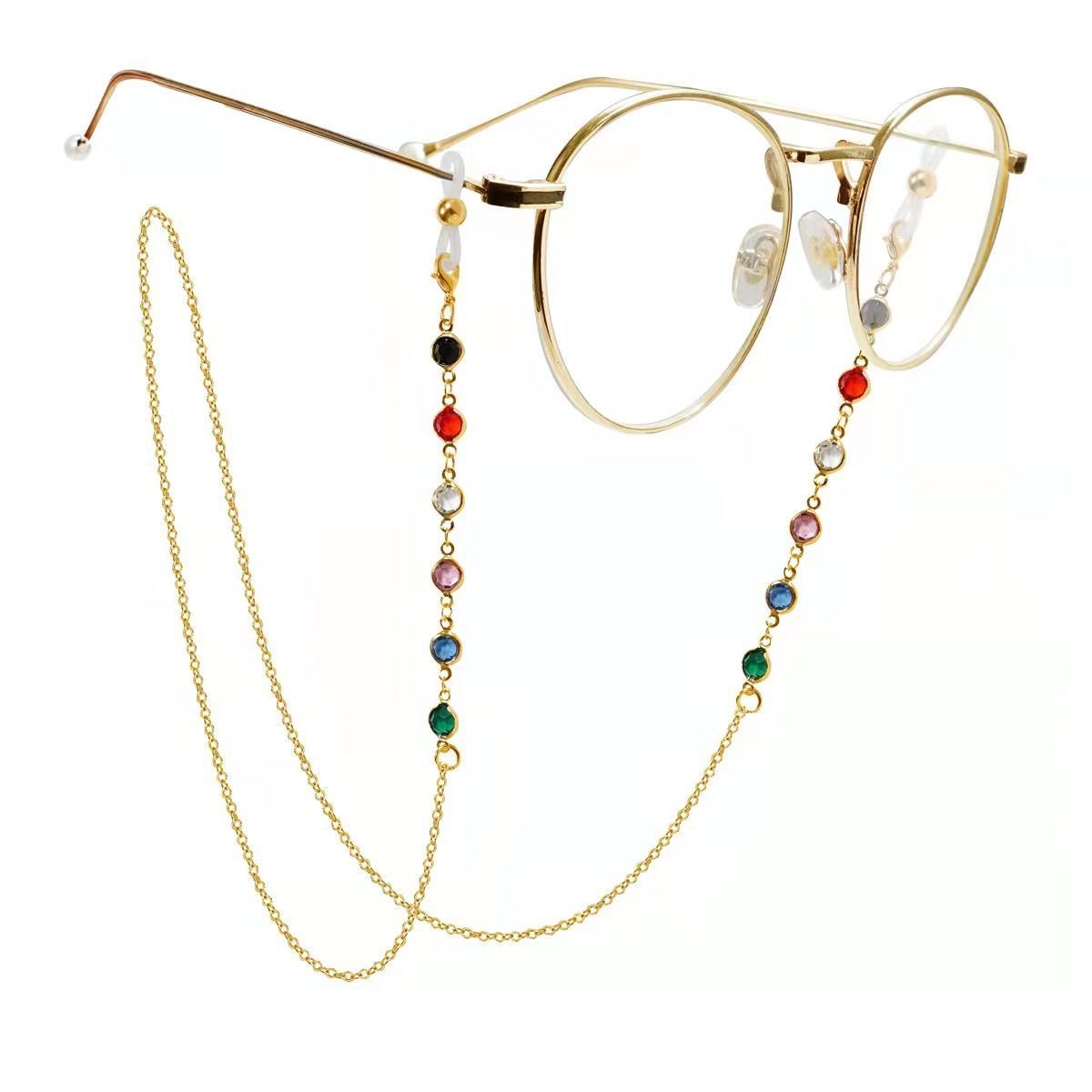 Cadena de gafas de metal transfronteriza europea y americana, cuerda de máscara, gafas multiusos, cadena anti-pérdida, cadena colgante, cadena de gafas de color personalizado