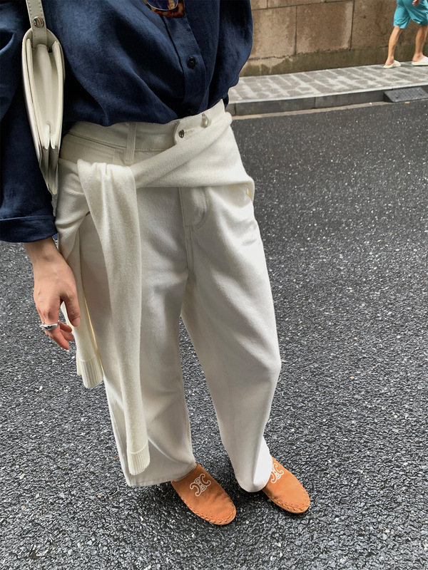 区区欧阳白色牛仔裤女夏季直筒阔腿裤高腰长裤宽松显瘦九分裤裤子|undefined