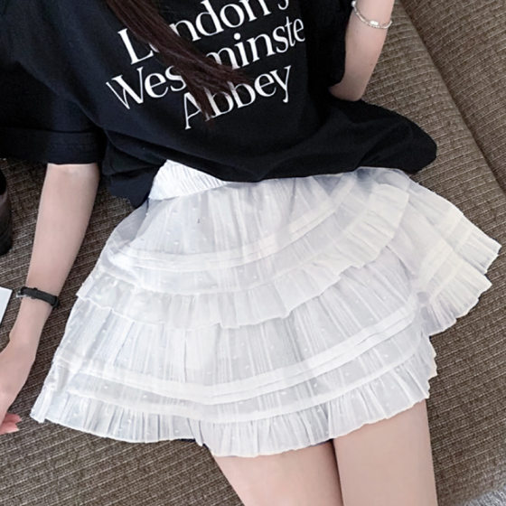 Ballet Style White Tutu Skirt Skirt Women's Summer Short Skirt Skirt A- line Skirt Cake Skirt Covering Meat