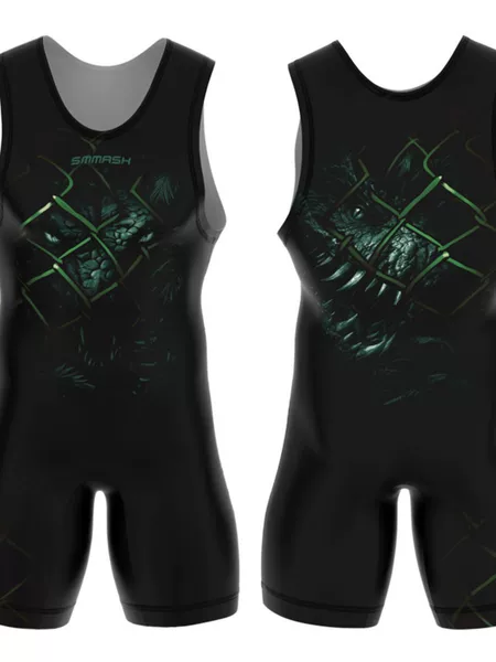 Sublimation Full-Body Printed Men's Wrestling Suit Competition Weightlifting Suit Unisex Freestyle Wrestling One-Piece Vest