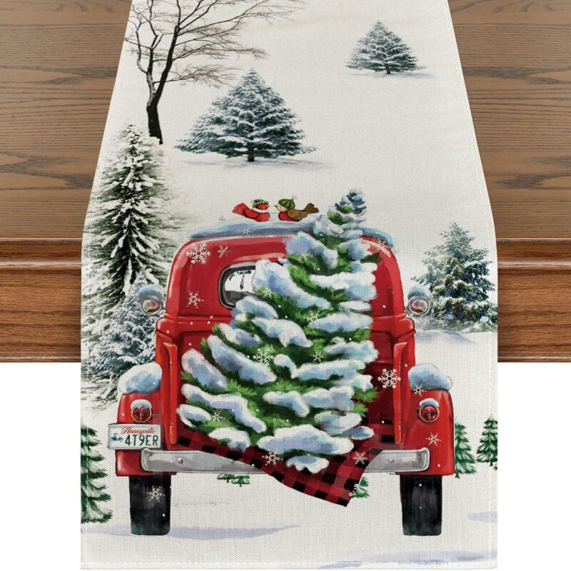 メーカーの現物はクリスマスのテーブルの旗の布の室内装飾の亜麻のテーブルの旗のアメリカ式のレストランのテーブルのテーブルクロスのテーブルのタオルを供給します。|undefined