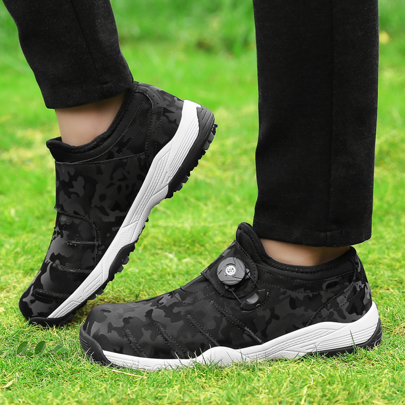 Přeshraniční horké prodejní velké velikosti párové protiskluzové golfové boty pro muže a ženy ležérní zahraniční obchod otočné knoflíky nepromokavé sportovní boty_voghion.com