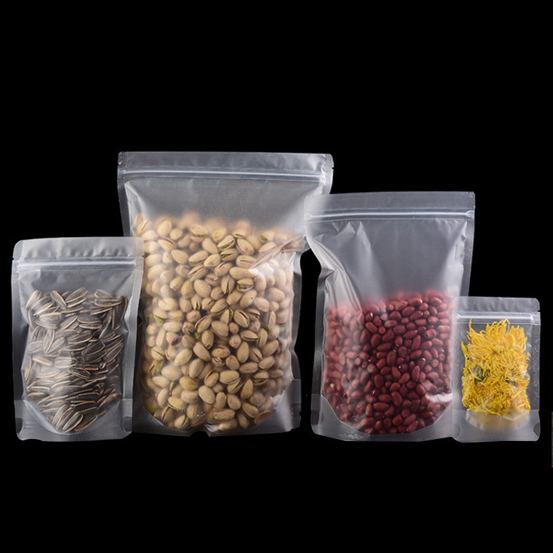 Sealed frosted bag transparent self-sealing bag baking plastic bag flower tea food packaging bag wholesale