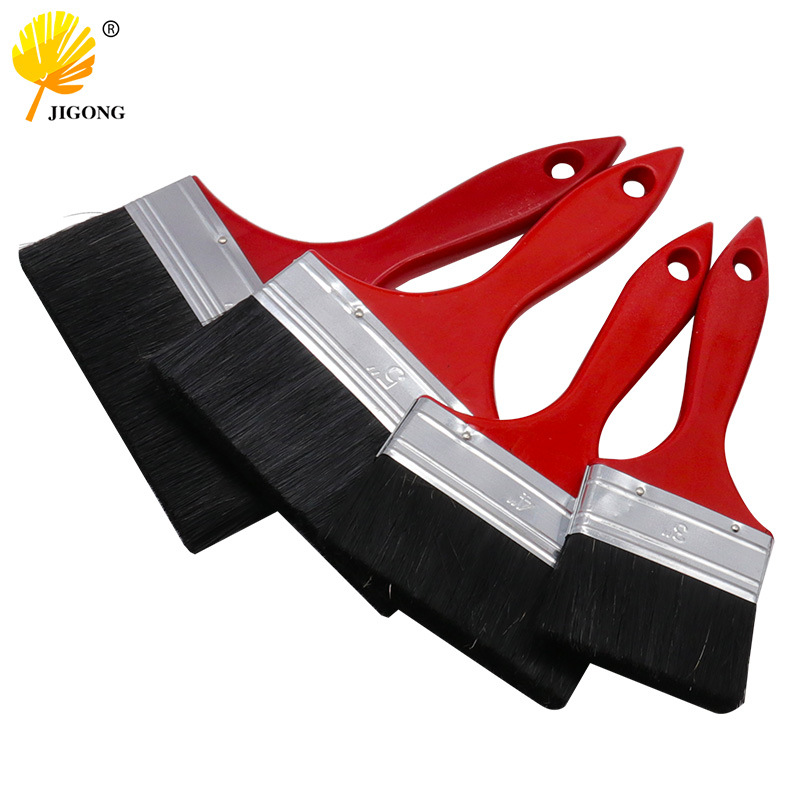 红柄猪鬃油漆刷 1-6寸刷子涂装建材工具刷 633塑料红柄刷不易掉毛