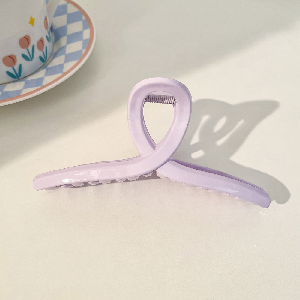 Milk Brown horquilla grande hacia atrás cabeza clip de pelo tocado de las mujeres principios de primavera de alto grado updo tiburón horquilla